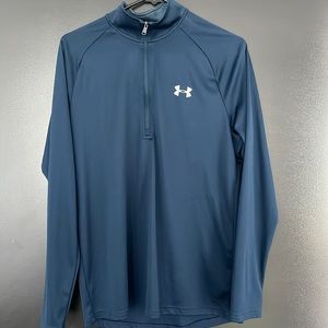 Under Armour Heat Gear Navy Blue 1/4 zip pullover Size Medium